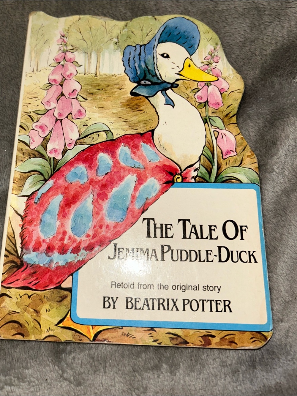 The Tale Of Jemima Puddle-Duck By Beatrix Potter, Vtg Shaped Board Book, 1988